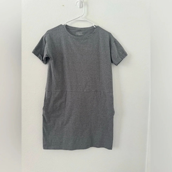 Eileen Fisher Petites Gray Organic Cotton Stretch Short Dress Tunic Size Small - Picture 1 of 8